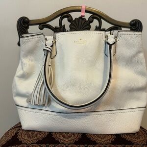 Kate Spade Cream Shoulder Bag with Tassel